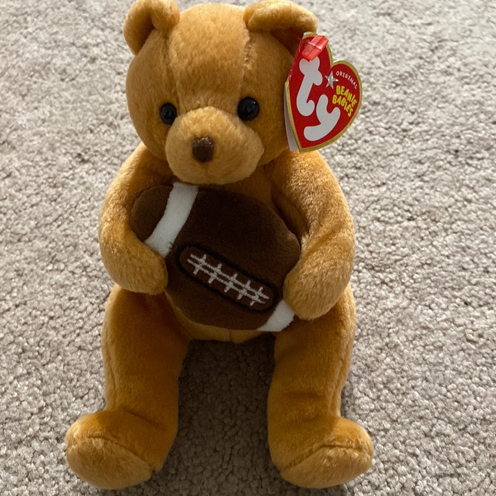Ty Beanie Babies Blitz Teddy Bear Baby Football Rare Vintage Plush Cute Gift